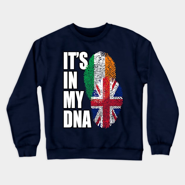 British And Irish Mix DNA Flag Heritage Gift Crewneck Sweatshirt by Just Rep It!!